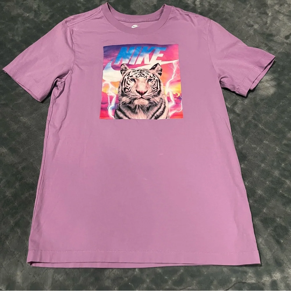 Nike Lavender Tee with Blue and Pink Accents